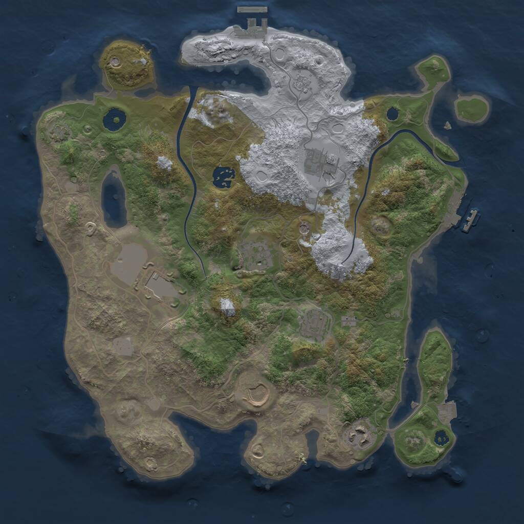 Rust Map: Procedural Map, Size: 3500, Seed: 5676855, 13 Monuments