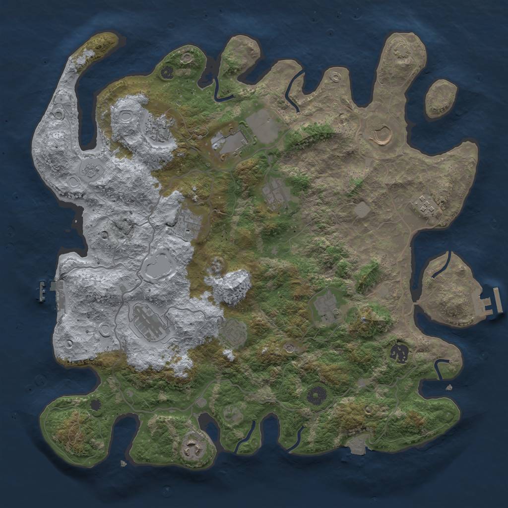 Rust Map: Procedural Map, Size: 4000, Seed: 51353231, 19 Monuments