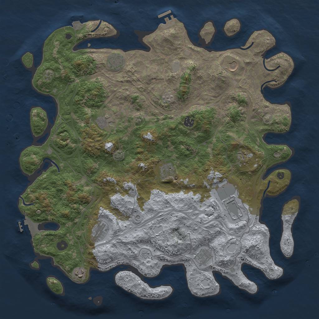 Rust Map: Procedural Map, Size: 4600, Seed: 9500, 19 Monuments