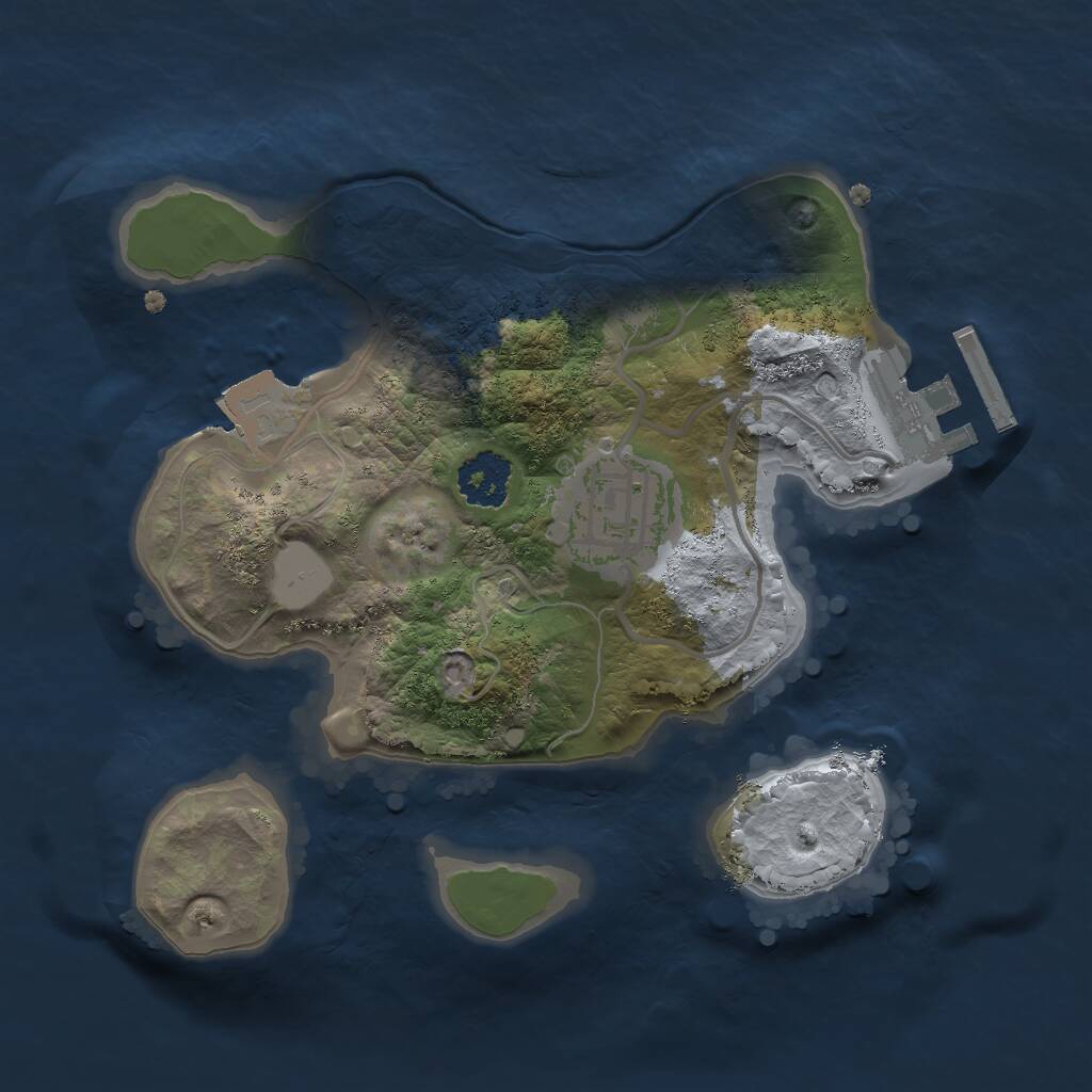 Rust Map: Procedural Map, Size: 2000, Seed: 1178454434, 3 Monuments