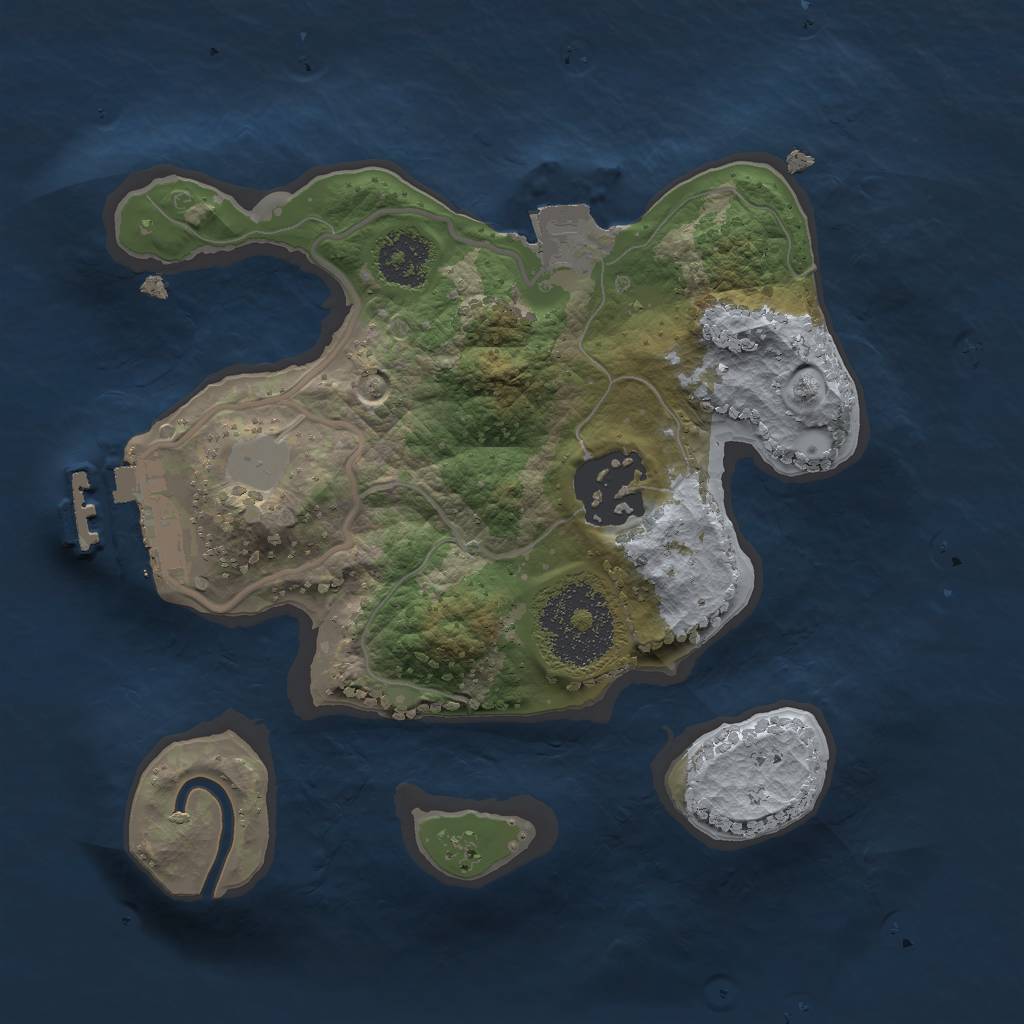 Rust Map: Procedural Map, Size: 2000, Seed: 1178454434, 5 Monuments