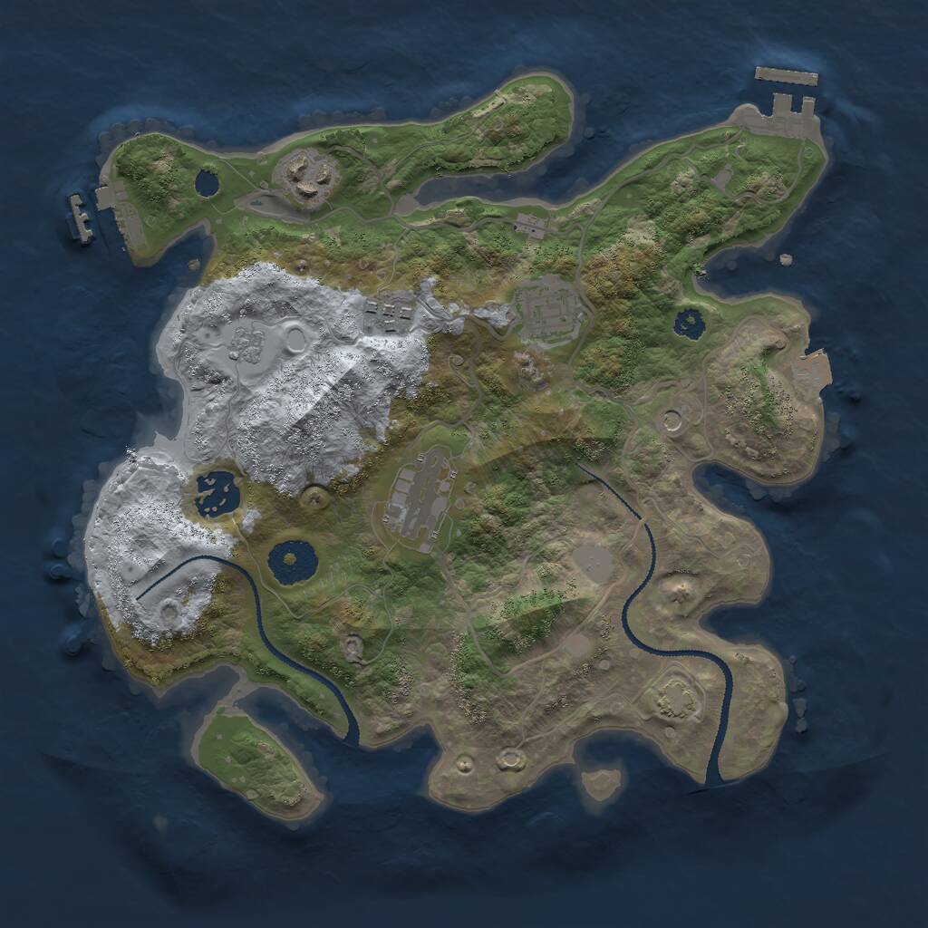 Rust Map: Procedural Map, Size: 3000, Seed: 567387, 11 Monuments