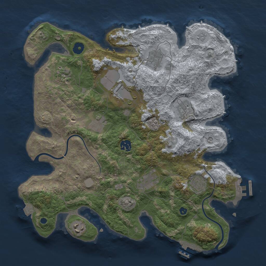 Rust Map: Procedural Map, Size: 3500, Seed: 238496816, 16 Monuments