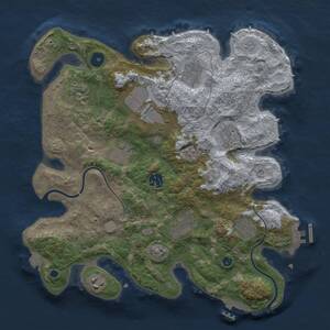 Thumbnail Rust Map: Procedural Map, Size: 3500, Seed: 238496816, 16 Monuments