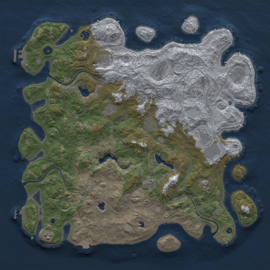 Rust Map: Procedural Map, Size: 4550, Seed: 5982310, 16 Monuments