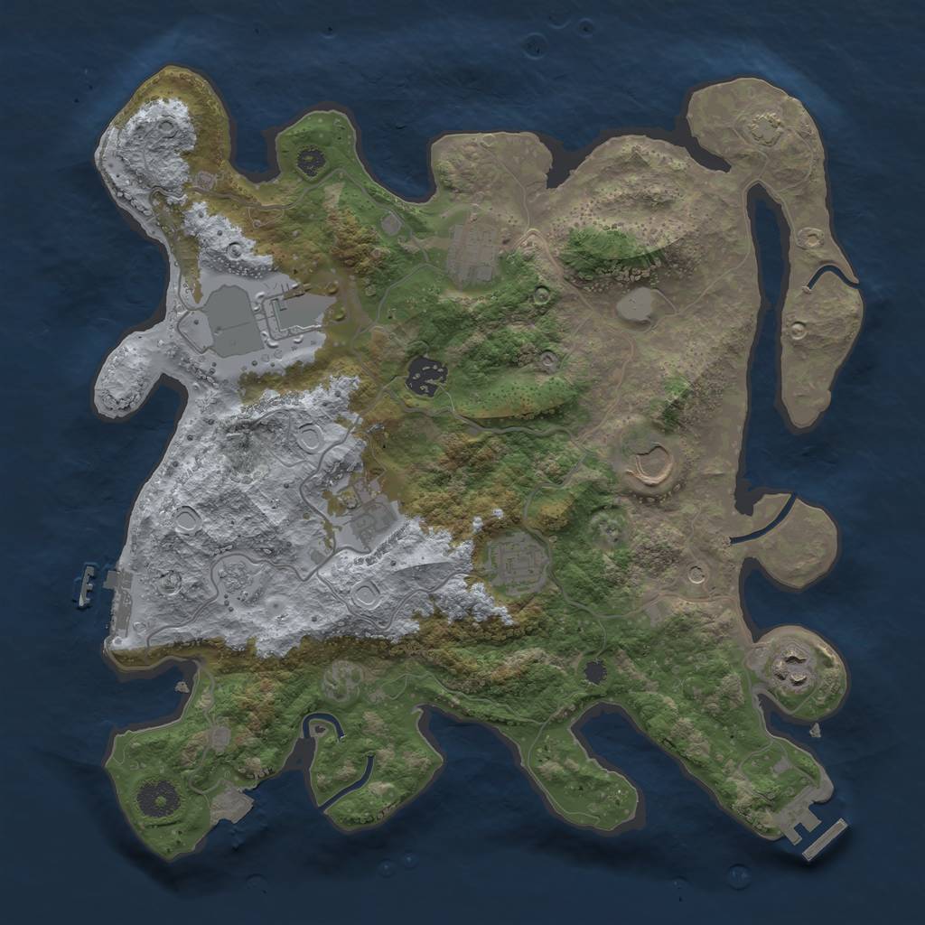 Rust Map: Procedural Map, Size: 3500, Seed: 26589, 15 Monuments