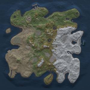 Thumbnail Rust Map: Procedural Map, Size: 3500, Seed: 595596140, 17 Monuments