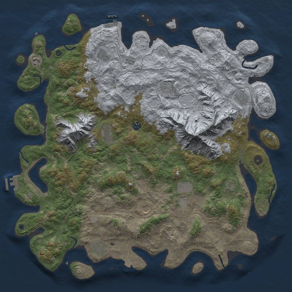 Rust Map: Procedural Map, Size: 5000, Seed: 324843230, 19 Monuments