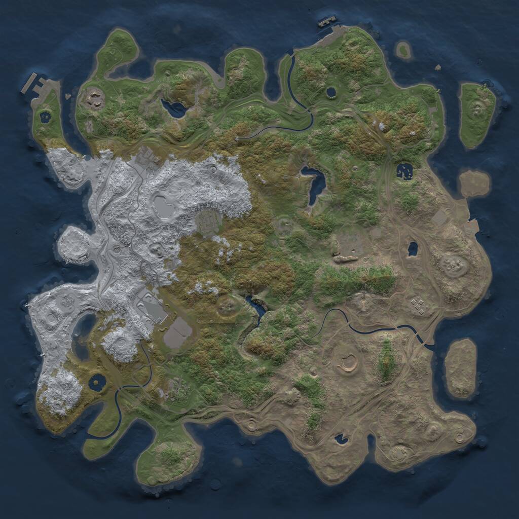 Rust Map: Procedural Map, Size: 4500, Seed: 69007645, 15 Monuments