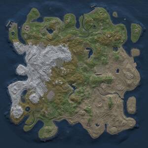 Thumbnail Rust Map: Procedural Map, Size: 4500, Seed: 69007645, 15 Monuments