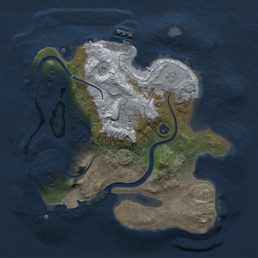 Rust Map: Procedural Map, Size: 2500, Seed: 1674905426, 7 Monuments