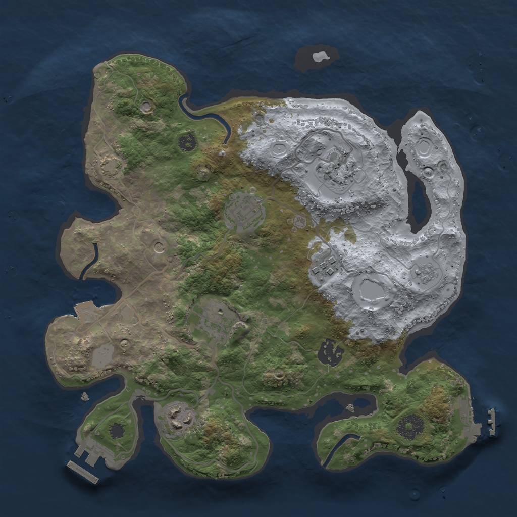 Rust Map: Procedural Map, Size: 3000, Seed: 389564078, 14 Monuments