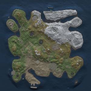 Thumbnail Rust Map: Procedural Map, Size: 3000, Seed: 1865, 12 Monuments