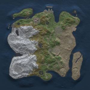 Thumbnail Rust Map: Procedural Map, Size: 3000, Seed: 1361859426, 13 Monuments