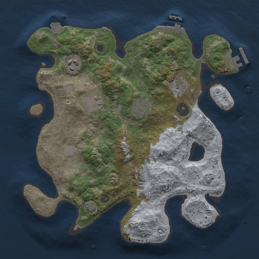 Rust Map: Procedural Map, Size: 3000, Seed: 627046311, 13 Monuments