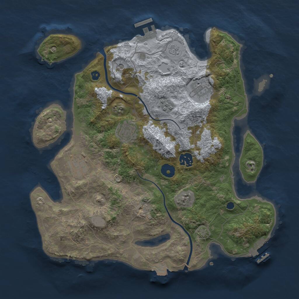 Rust Map: Procedural Map, Size: 3250, Seed: 1464600111, 11 Monuments