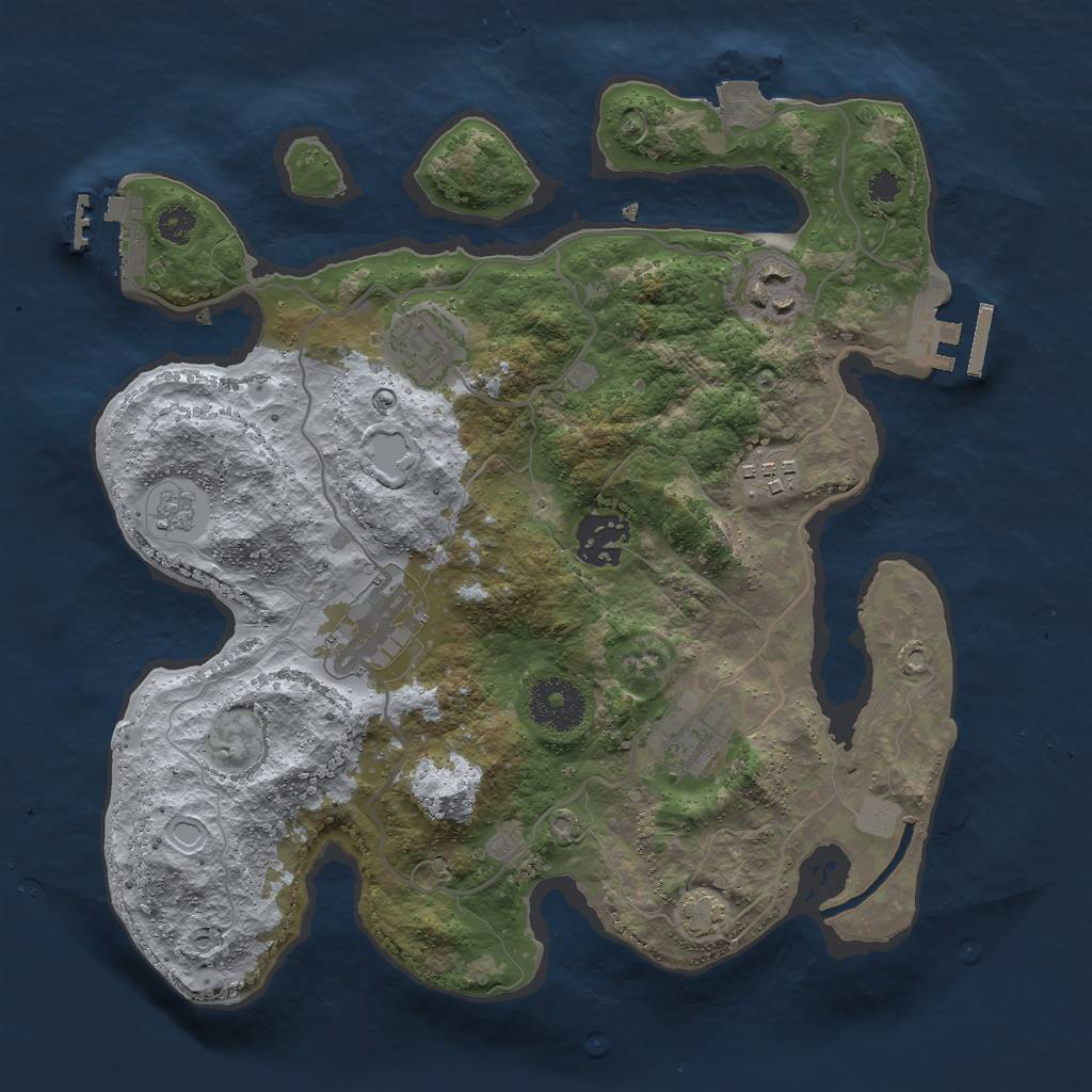 Rust Map: Procedural Map, Size: 3000, Seed: 102616012, 13 Monuments