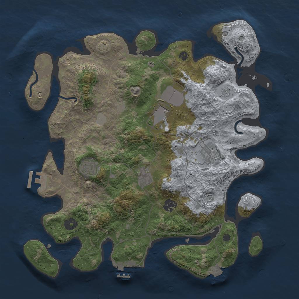 Rust Map: Procedural Map, Size: 3500, Seed: 2097597861, 13 Monuments