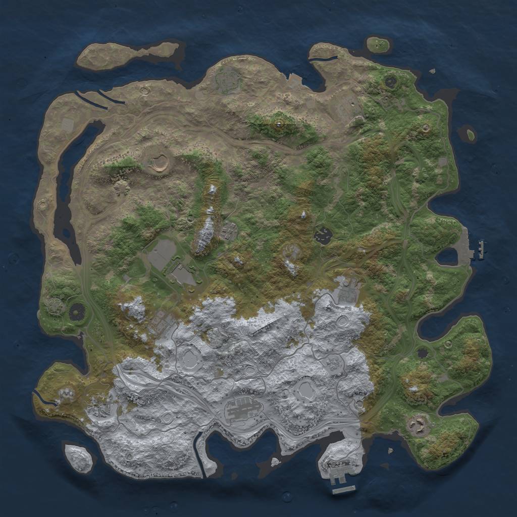 Rust Map: Procedural Map, Size: 4500, Seed: 503332698, 19 Monuments