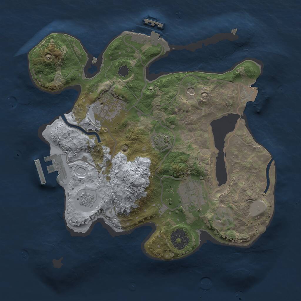 Rust Map: Procedural Map, Size: 2400, Seed: 334, 8 Monuments