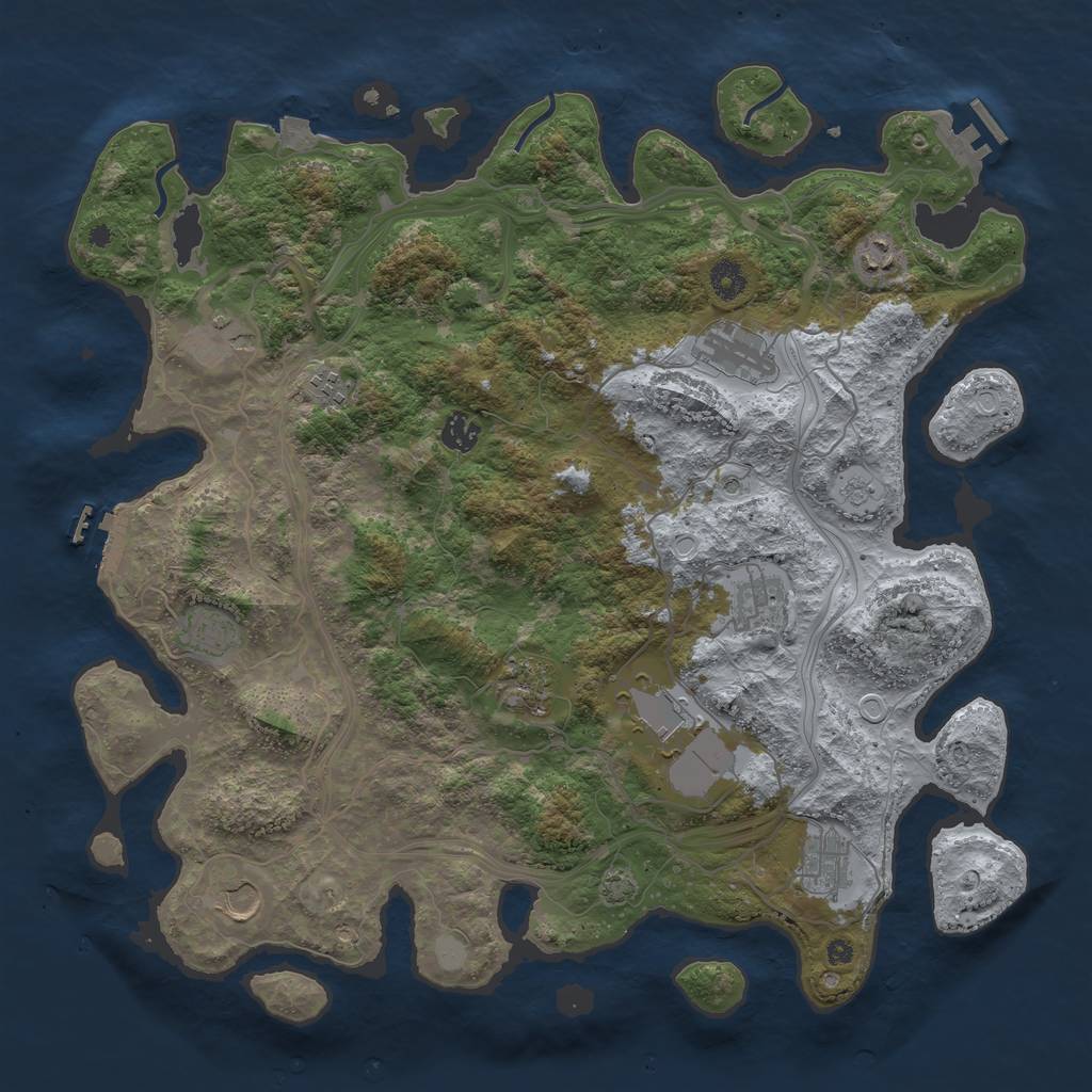 Rust Map: Procedural Map, Size: 4250, Seed: 81669468, 19 Monuments