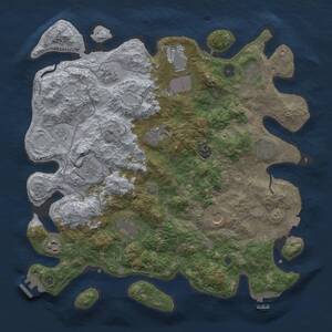 Thumbnail Rust Map: Procedural Map, Size: 4000, Seed: 1273348264, 17 Monuments