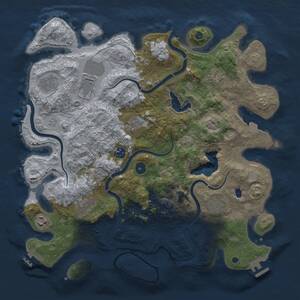 Thumbnail Rust Map: Procedural Map, Size: 4000, Seed: 1273348264, 15 Monuments