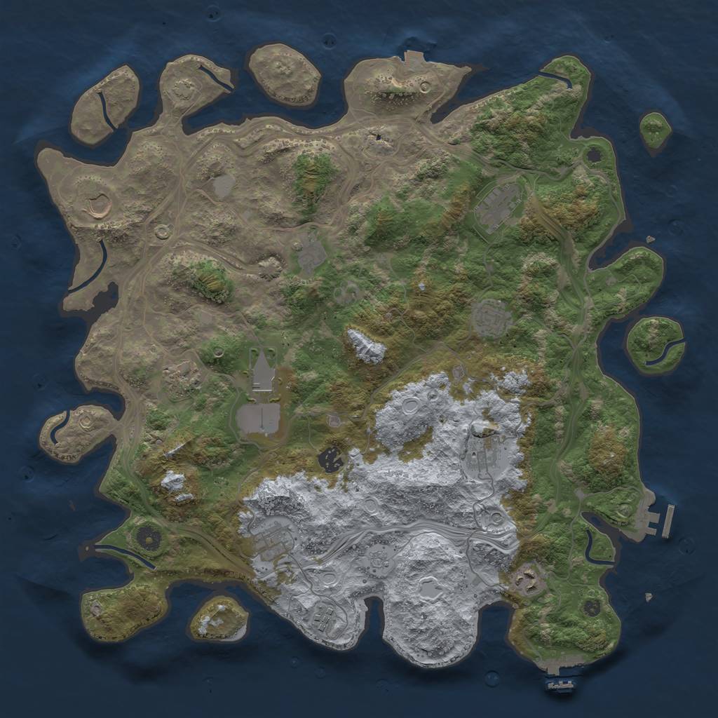 Rust Map: Procedural Map, Size: 4350, Seed: 1025464844, 19 Monuments