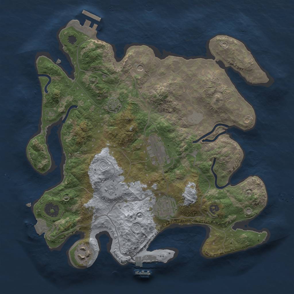 Rust Map: Procedural Map, Size: 3000, Seed: 1795690064, 11 Monuments