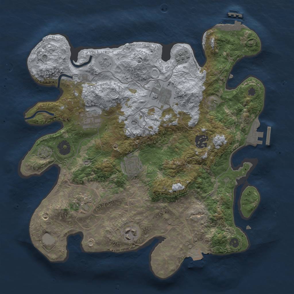 Rust Map: Procedural Map, Size: 3200, Seed: 494417946, 15 Monuments