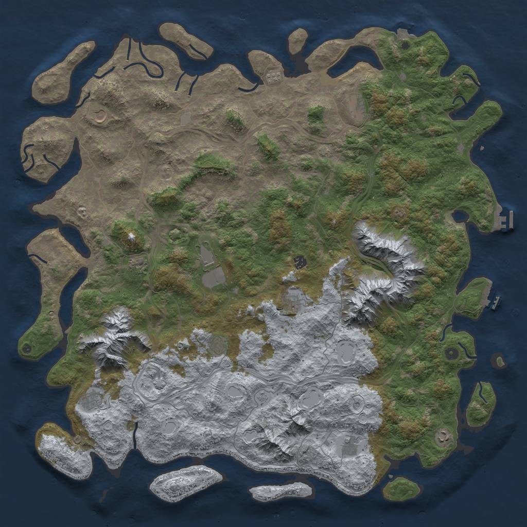Rust Map: Procedural Map, Size: 6000, Seed: 75482, 19 Monuments