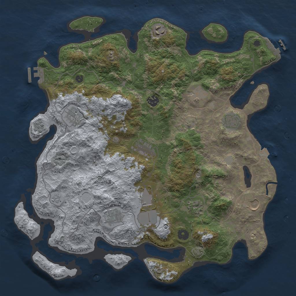 Rust Map: Procedural Map, Size: 4000, Seed: 26830, 19 Monuments