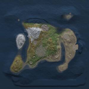 Thumbnail Rust Map: Procedural Map, Size: 2000, Seed: 348612805, 3 Monuments
