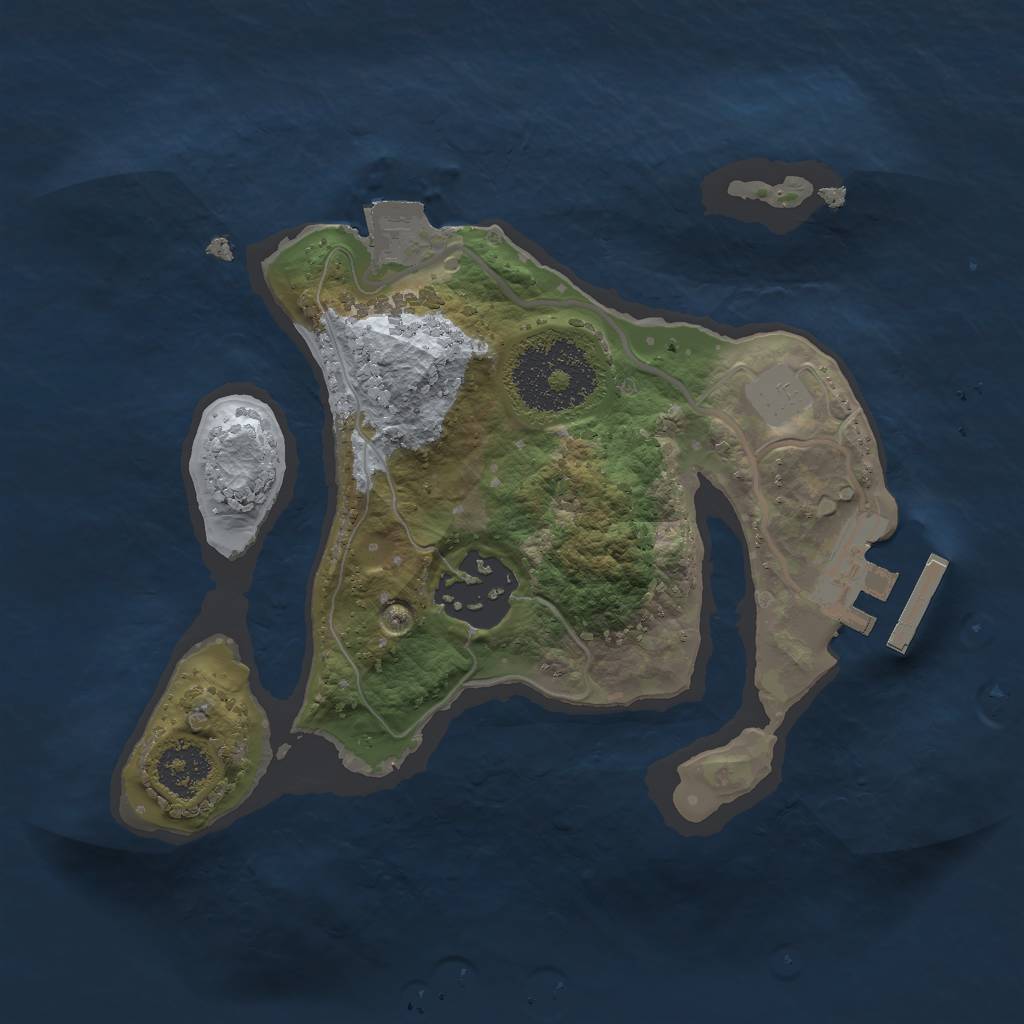 Rust Map: Procedural Map, Size: 2000, Seed: 348612805, 5 Monuments