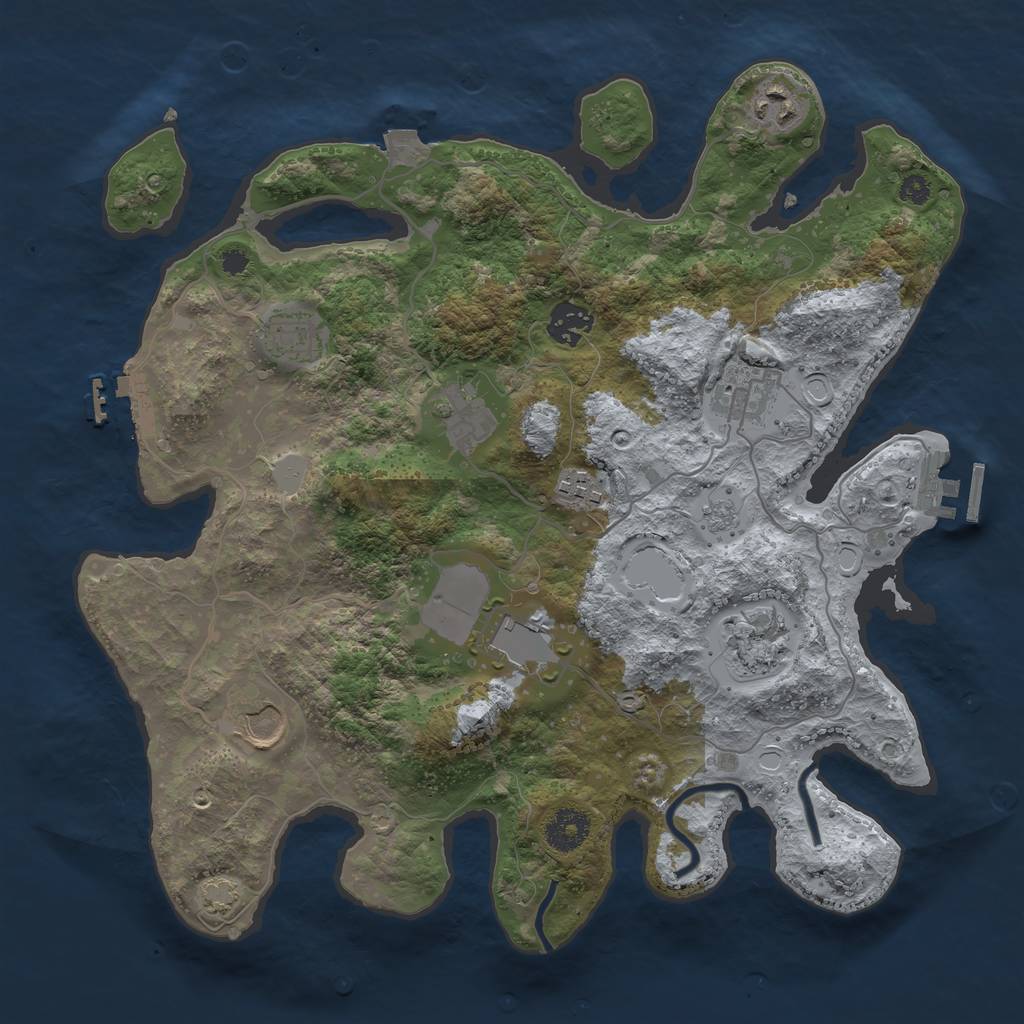 Rust Map: Procedural Map, Size: 3500, Seed: 1495858156, 16 Monuments