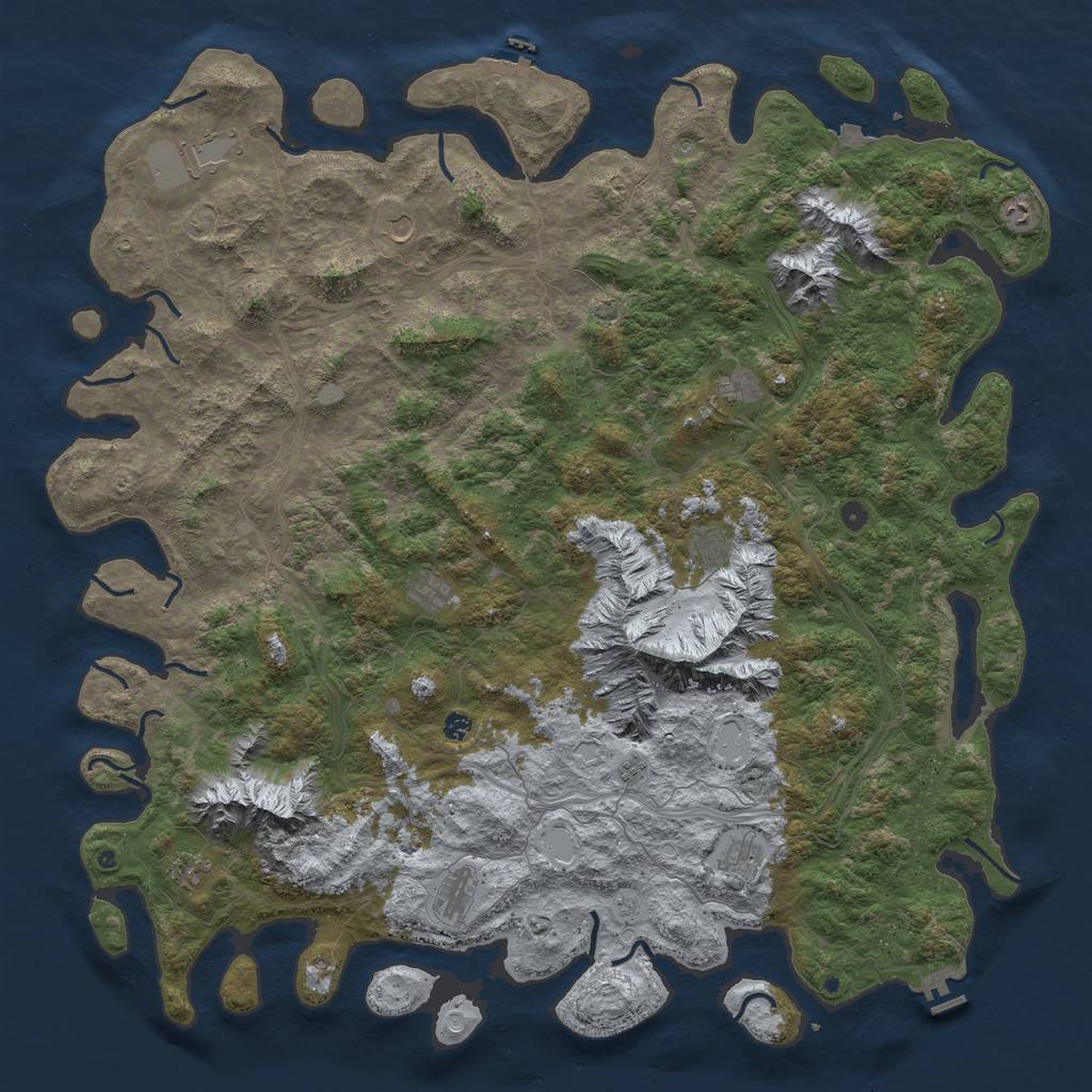 Rust Map: Procedural Map, Size: 6000, Seed: 522390500, 19 Monuments