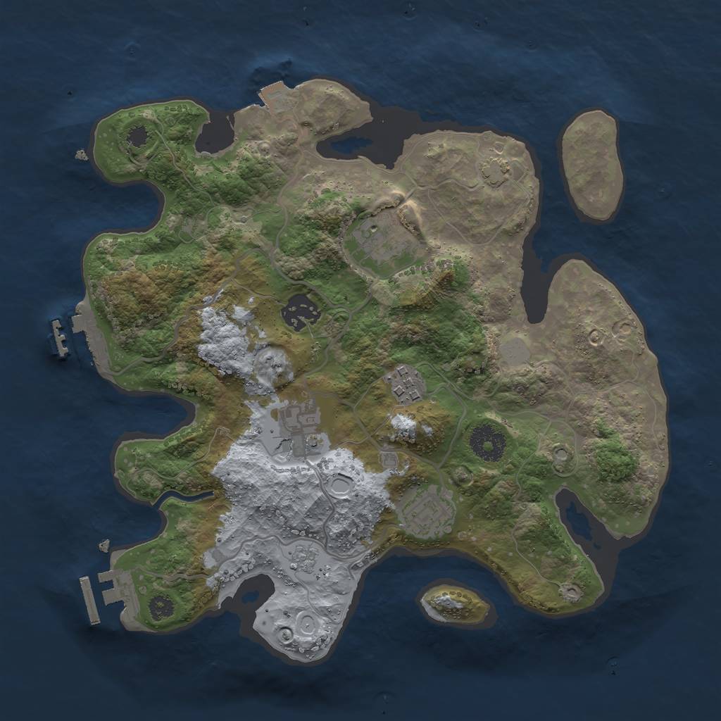Rust Map: Procedural Map, Size: 3000, Seed: 173653276, 12 Monuments