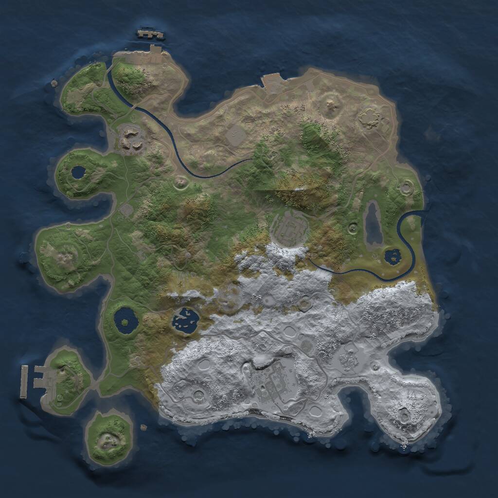 Rust Map: Procedural Map, Size: 3000, Seed: 928383490, 10 Monuments