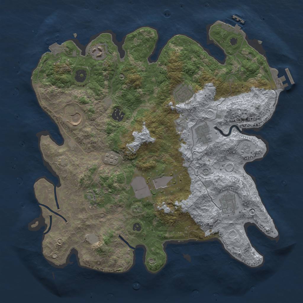 Rust Map: Procedural Map, Size: 3600, Seed: 179231425, 17 Monuments