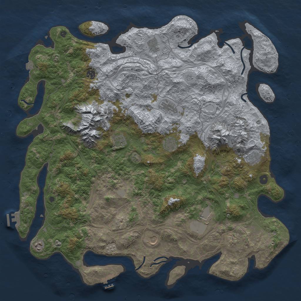 Rust Map: Procedural Map, Size: 5000, Seed: 604519719, 19 Monuments