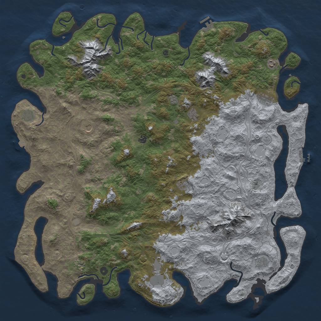 Rust Map: Procedural Map, Size: 6000, Seed: 416, 19 Monuments