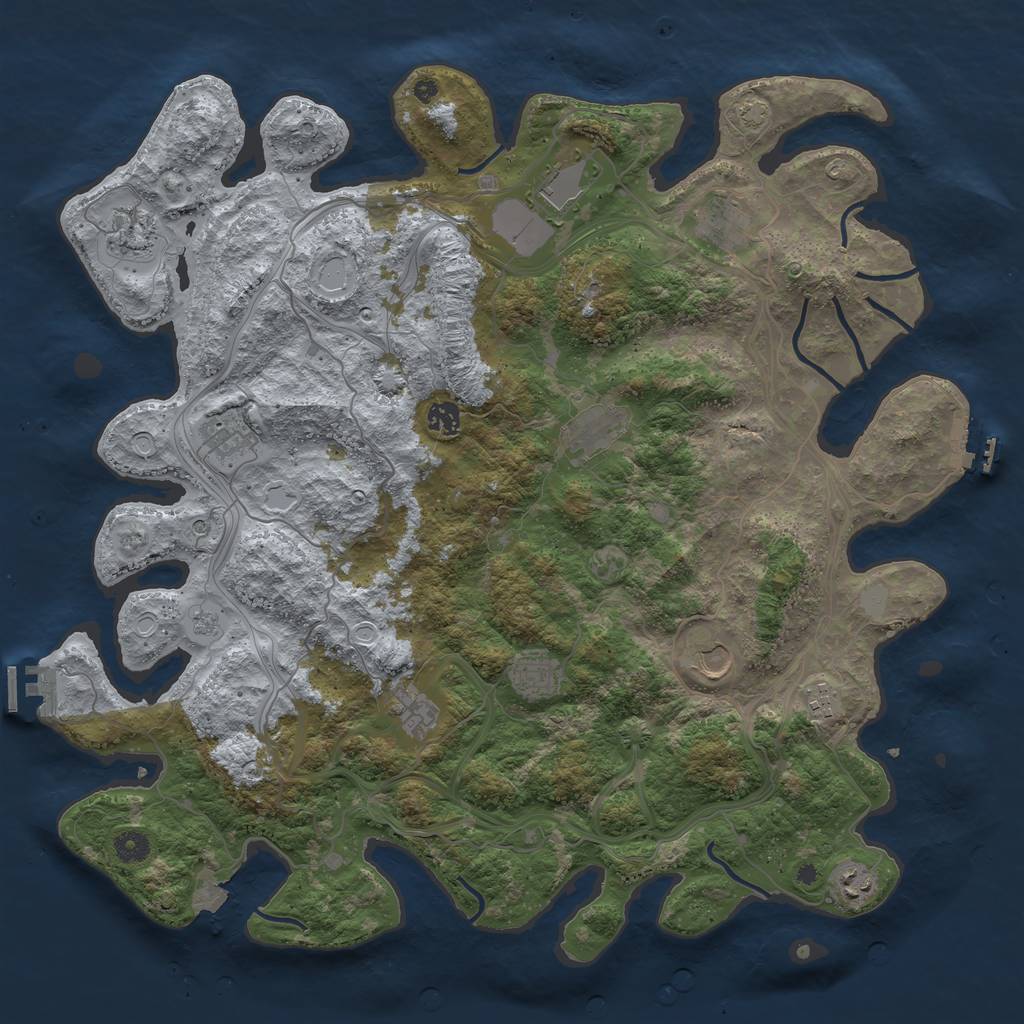 Rust Map: Procedural Map, Size: 4500, Seed: 1826193378, 19 Monuments