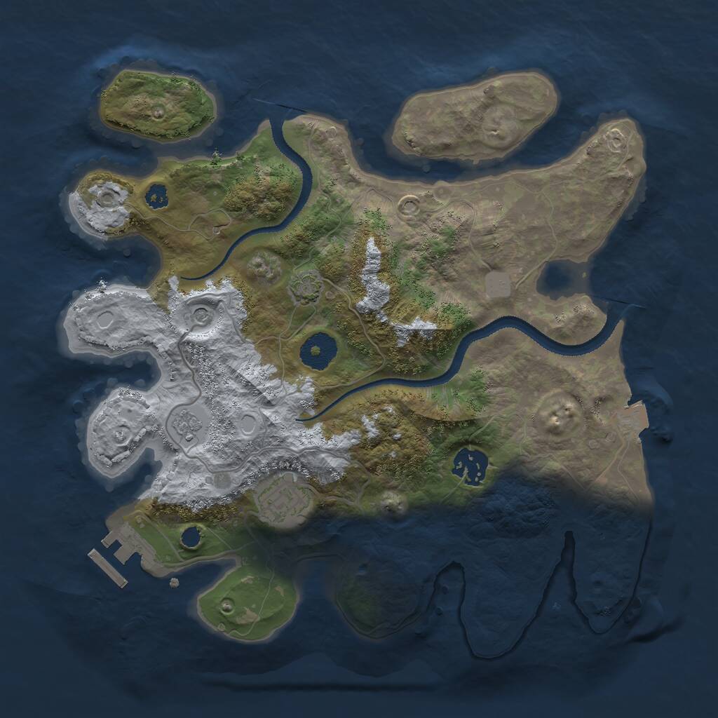 Rust Map: Procedural Map, Size: 3000, Seed: 4529183, 7 Monuments