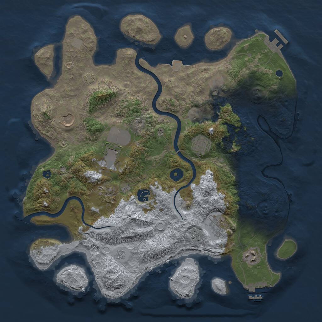 Rust Map: Procedural Map, Size: 3750, Seed: 6548456, 15 Monuments