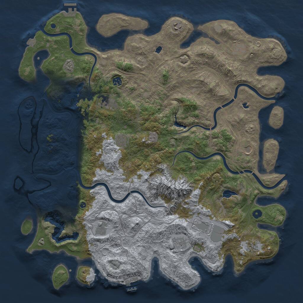 Rust Map: Procedural Map, Size: 5000, Seed: 171375212, 17 Monuments