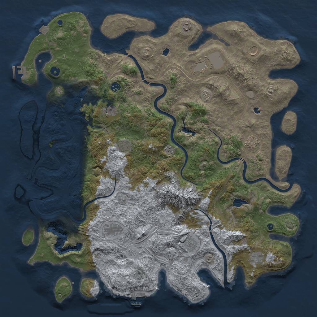 Rust Map: Procedural Map, Size: 5000, Seed: 171375212, 17 Monuments