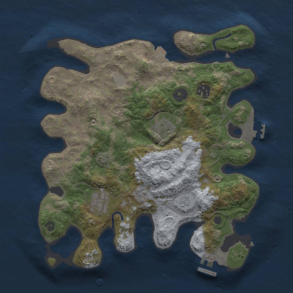 Rust Map: Procedural Map, Size: 3100, Seed: 522390500, 11 Monuments