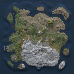 Thumbnail Rust Map: Procedural Map, Size: 3500, Seed: 524107376, 15 Monuments