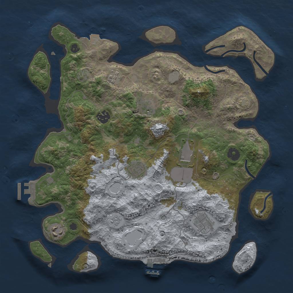 Rust Map: Procedural Map, Size: 3500, Seed: 524107376, 15 Monuments