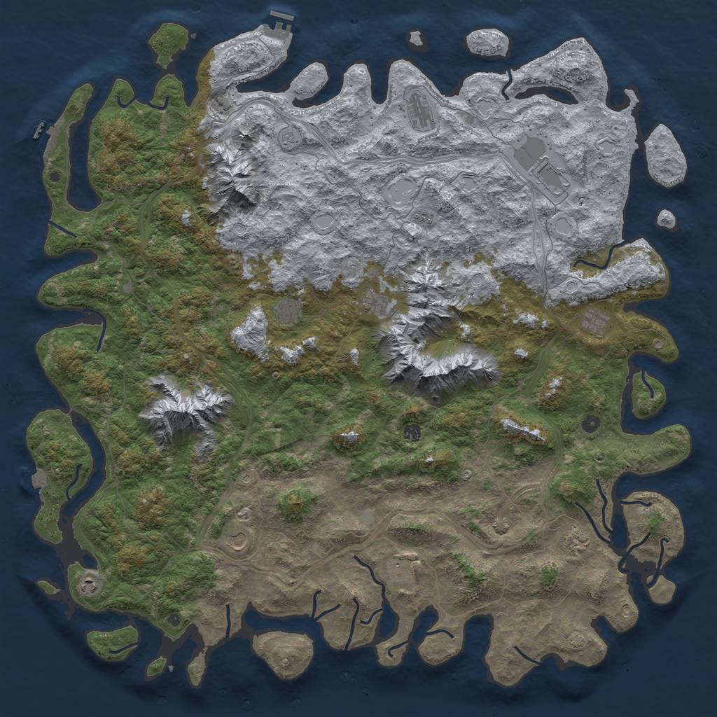 Rust Map: Procedural Map, Size: 6000, Seed: 1398975957, 19 Monuments